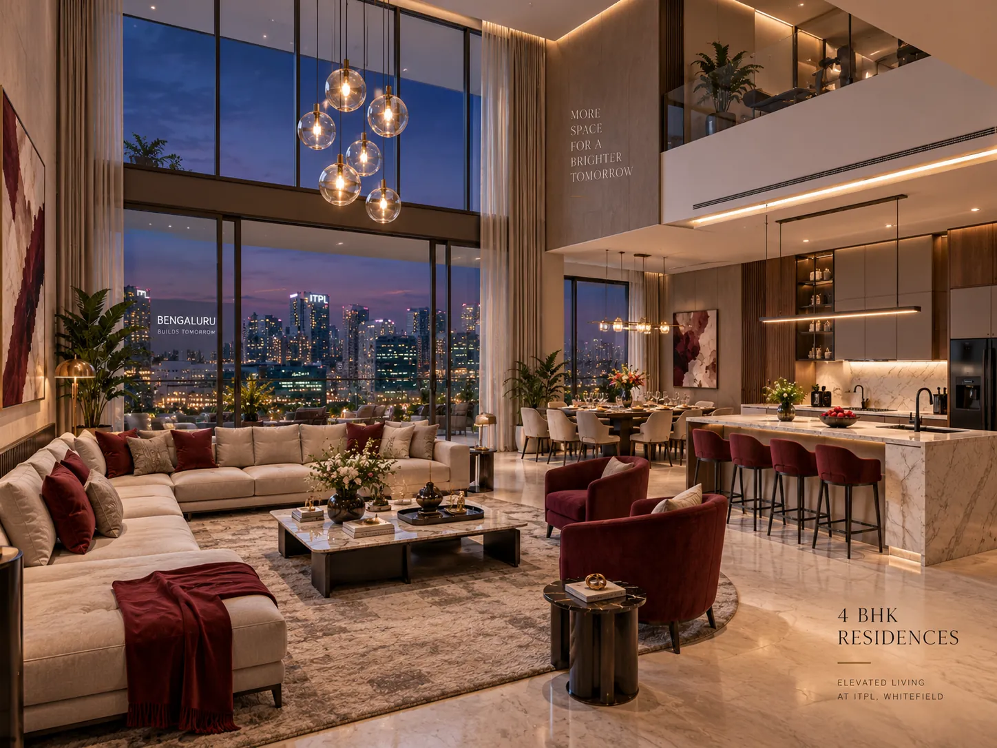 Premium open-plan living and dining room