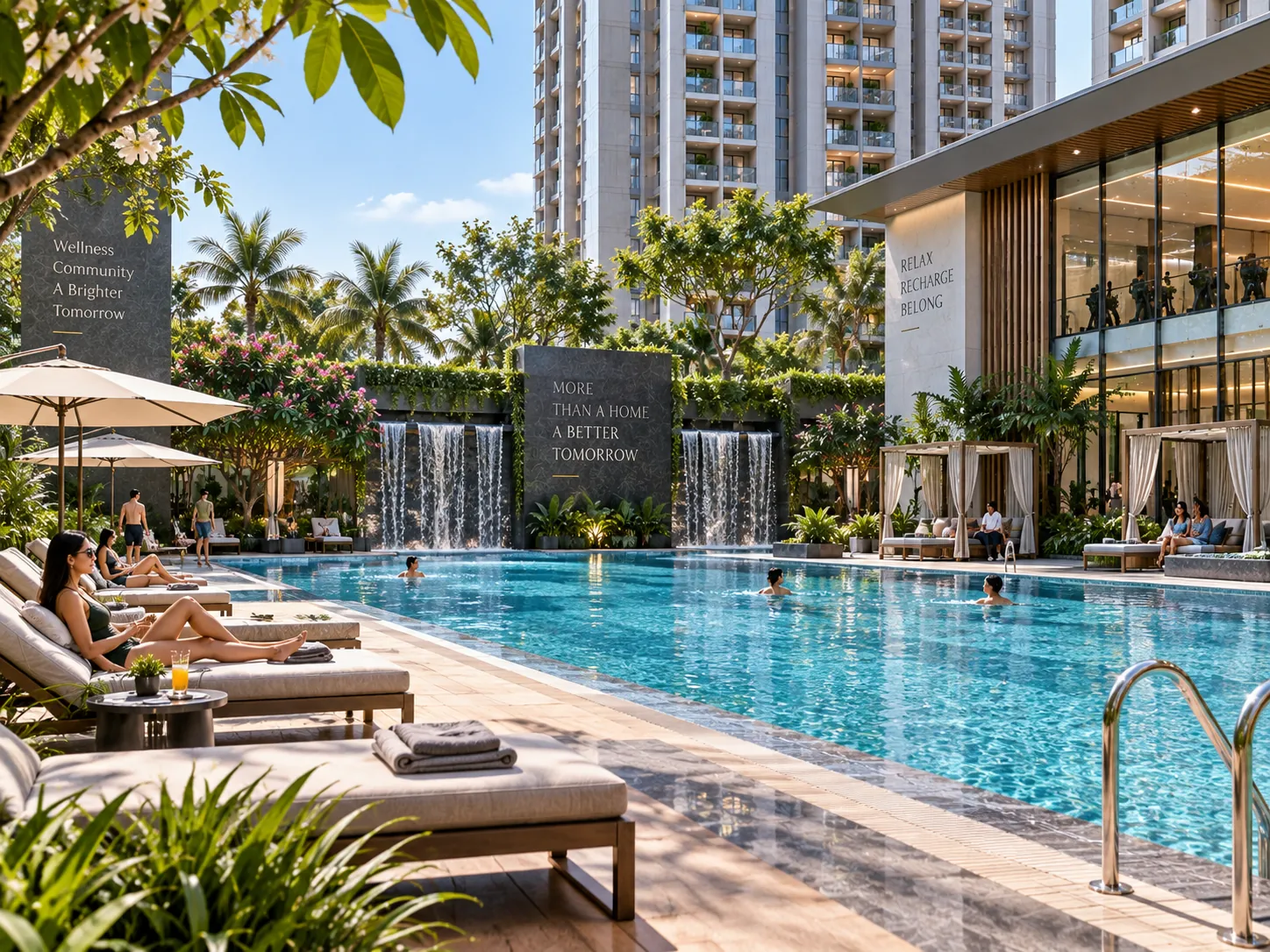Resort-style swimming pool